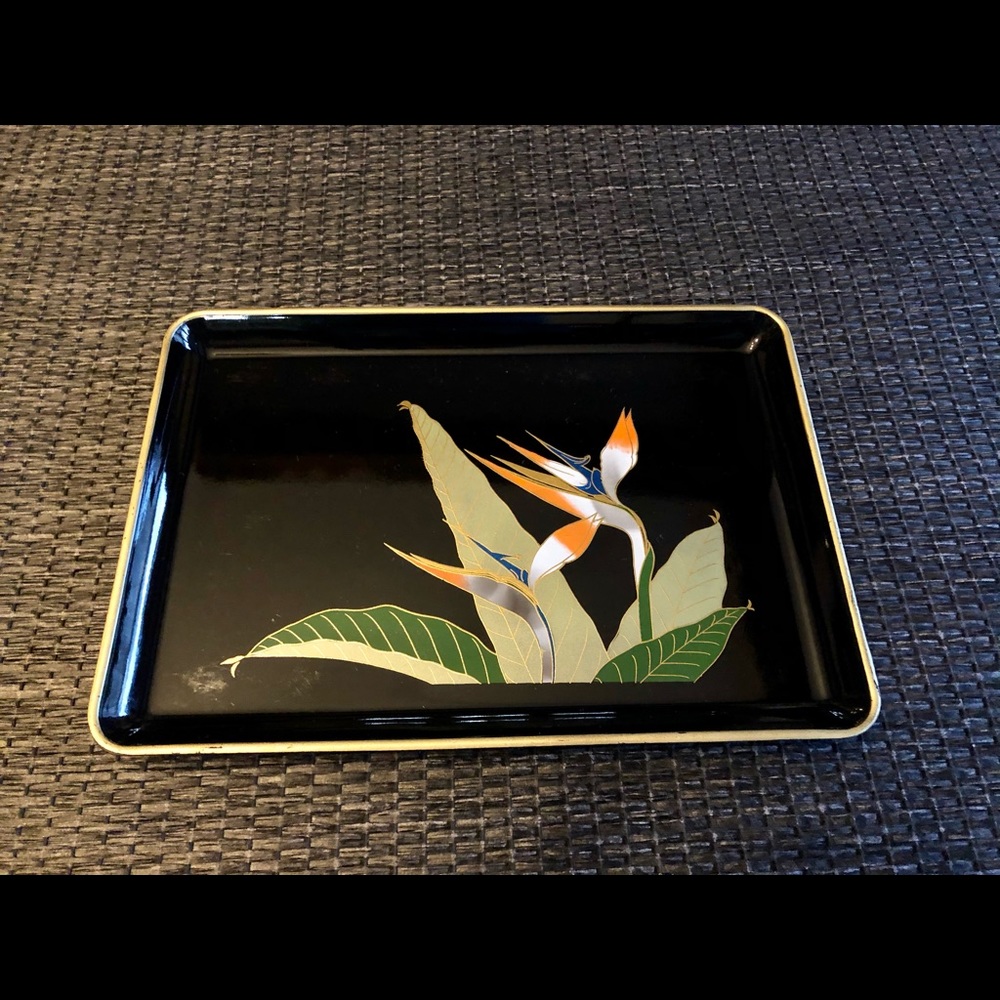 Otagiri lacquered tray Bird of Paradise